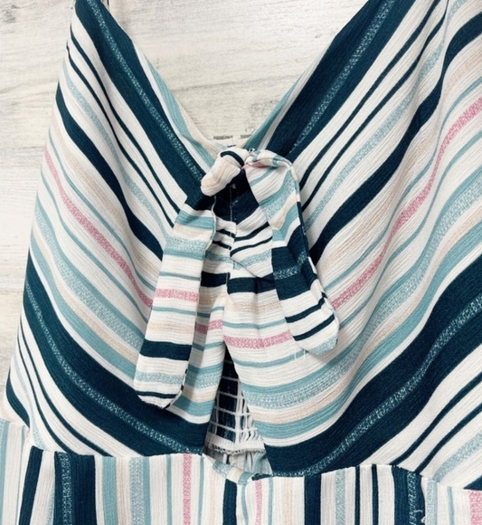 Xhilaration Summer Tank Blue and White Striped Women’s Jumpsuit - Picture 7 of 11